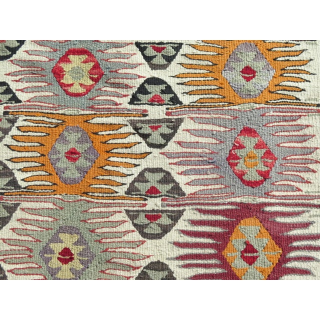 Beige 70s Turkish Handmade Rug Boho Area Kilim Rugs For Sale - Image 8 of 11