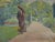 Henri Hamm, Park, 1937, Oil Painting on Wooden Panel For Sale