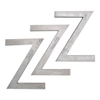 Industrial Steel "ZZZ" Signage Letters For Sale