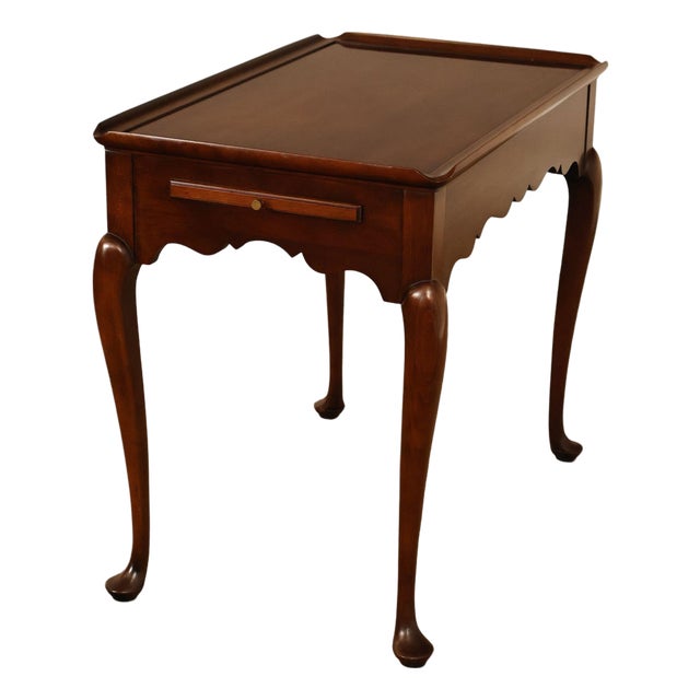 Statton Queen Anne Style Cherry Tea Table For Sale