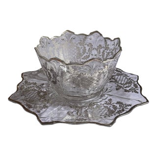 Mid 20th Century American Large Scale Sterling Silver Gilt Centerpiece Bowl & Underplate - Two Pieces For Sale