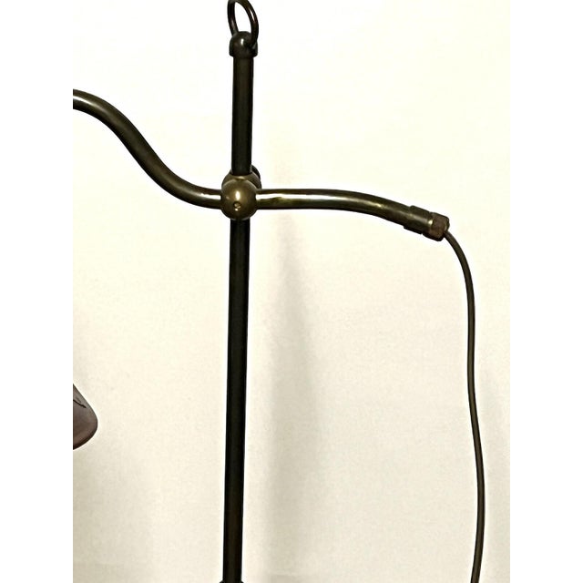 Antique Brass Table Lamp with Pate De Verre Glass Shade from Unbekannt, 1920s For Sale - Image 6 of 8