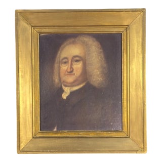 Antique English Oil Portrait of Rev. John Brownlow (1703-1788) in Gilt Frame For Sale
