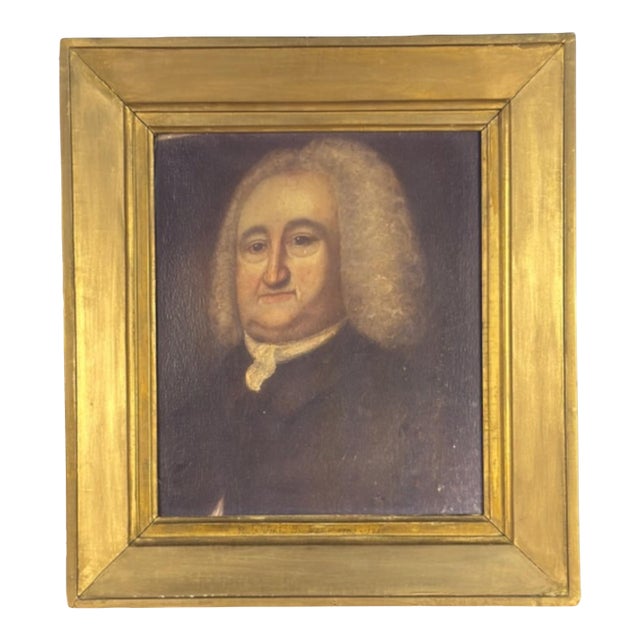 Antique English Oil Portrait of Rev. John Brownlow (1703-1788) in Gilt Frame For Sale