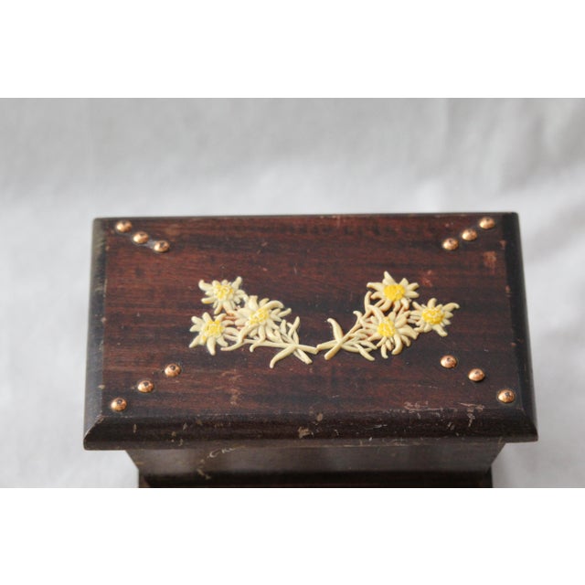 Edelweiss Decor Wood Jewelry Box, 1970s For Sale - Image 14 of 17