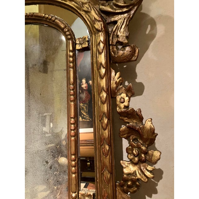 Large 19th Century French Giltwood Marriage Mirror Antique Overmantel Mirror with Original Mercury Foxed Glass For Sale - Image 4 of 13