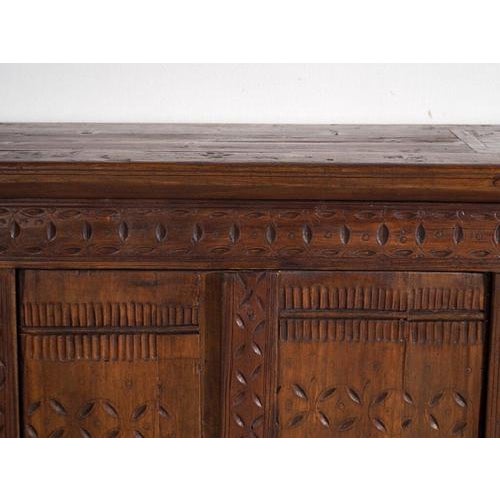 Antique Carved Pine Sideboard, Xinjiang, China, 1900 For Sale - Image 11 of 14