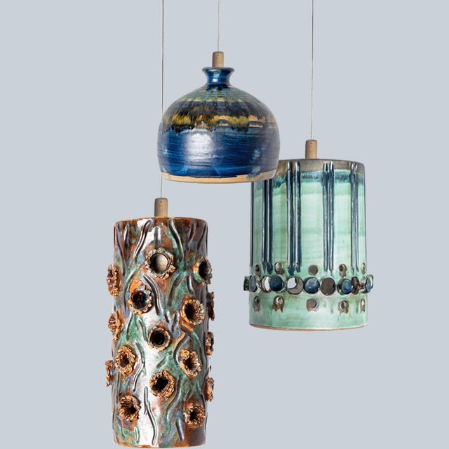 Small Ceramic Pendant Light, Denmark, 1970s For Sale - Image 14 of 15