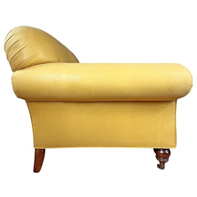 English Roll Arm Sofa With Waxed Linen Upholstery For Sale In Chicago - Image 6 of 13