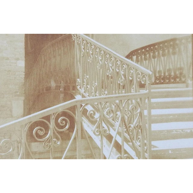 Vintage circa 1990's cyanotype photograph on heavy paper by Eric C. Weller (20th century) Texas. Architectural detail of...