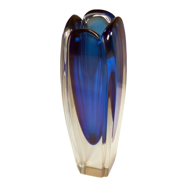 Cobalt Blue Usva Art Glass Vase for Nuutajärvi Notsjö For Sale
