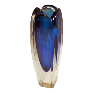 Cobalt Blue Usva Art Glass Vase for Nuutajärvi Notsjö