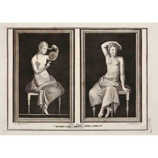 Giovanni Elia Morghen, Ancient Roman Fresco Herculaneum, Etching, 18th Century For Sale