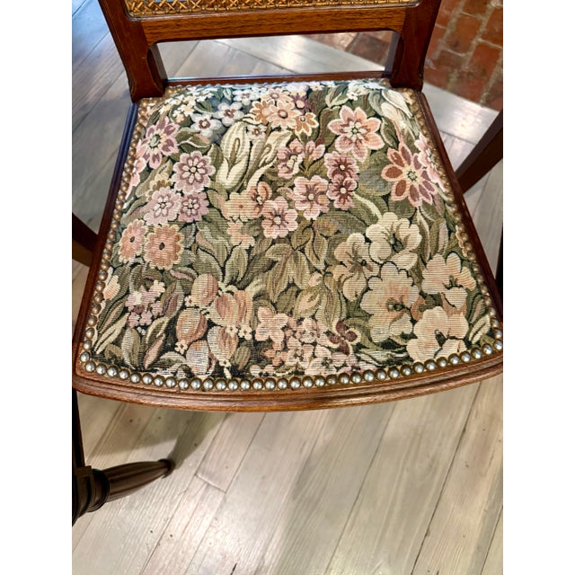 1970s French Louis XVI Walnut Cane Back Dining Chairs Set of 6 For Sale - Image 10 of 12