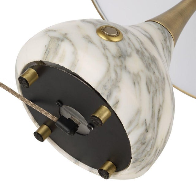 Mini Marble & Brass Table Lamp For Sale - Image 4 of 5