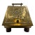 Antique Late Victorian English Brass Coal Scuttle With Embossed Floral & Bee Motif For Sale