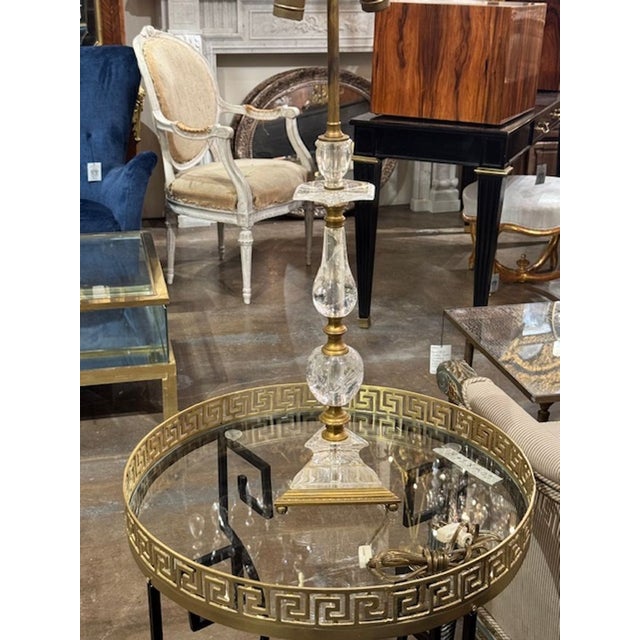 Fine quality French rock crystal and bronze table lamp. Circa 1940. A timeless and classic touch for a fine interior. 19h...