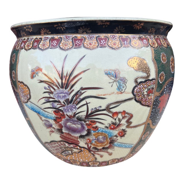 Vintage Chinese Porcelain Jardiniere Planter, Circa 1970's For Sale