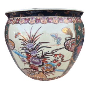 Vintage Chinese Porcelain Jardiniere Planter, Circa 1970's