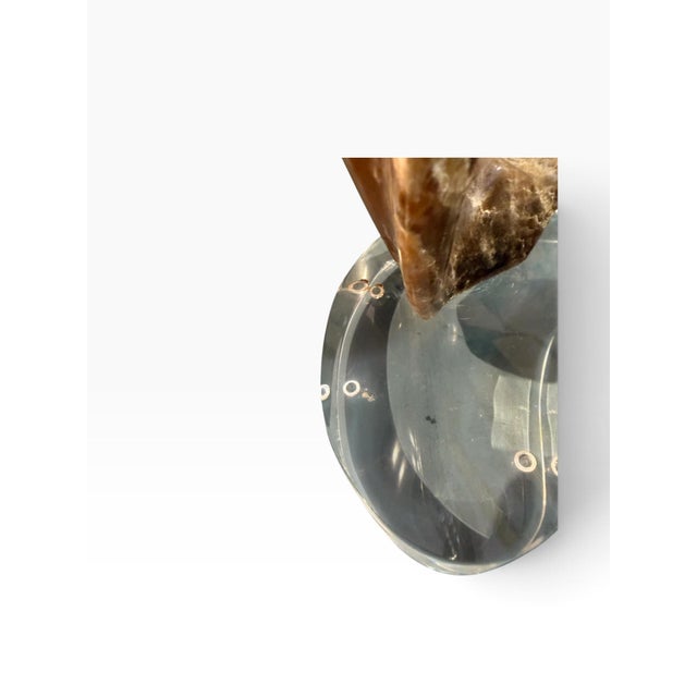 Mid-Century Modern Signed Van Noorden Biomorphic Abstract Alabaster Sculpture on Lucite Base For Sale - Image 9 of 9