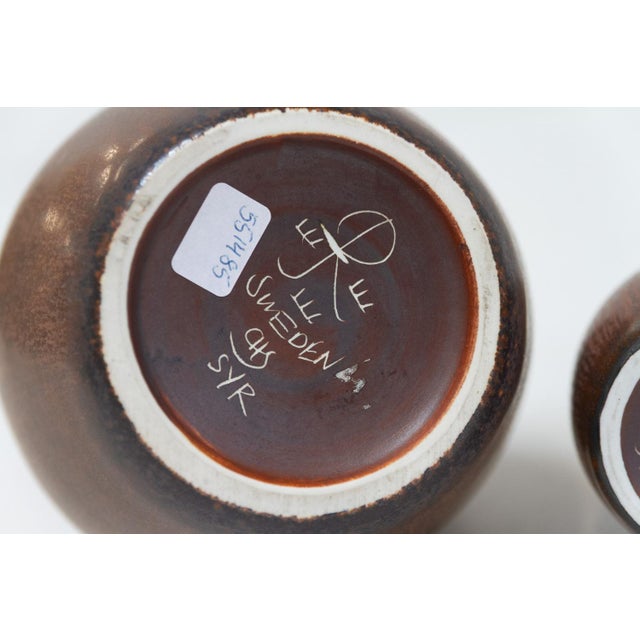 Stoneware Vases by Carl-Harry Stålhane for Rörstrand, Sweden, 1950s, Set of 2 For Sale - Image 6 of 16