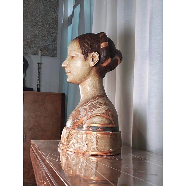 Hand Painted Figurative Statue, 1800s, Terracotta For Sale - Image 9 of 18