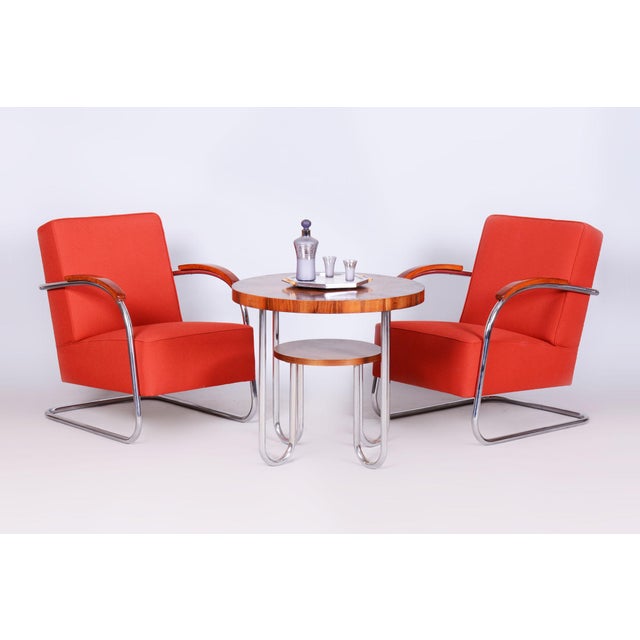 Czech Bauhaus Beech and Chrome Armchair attributed to Mücke Melder, 1930s from Mücke Melder For Sale - Image 14 of 14