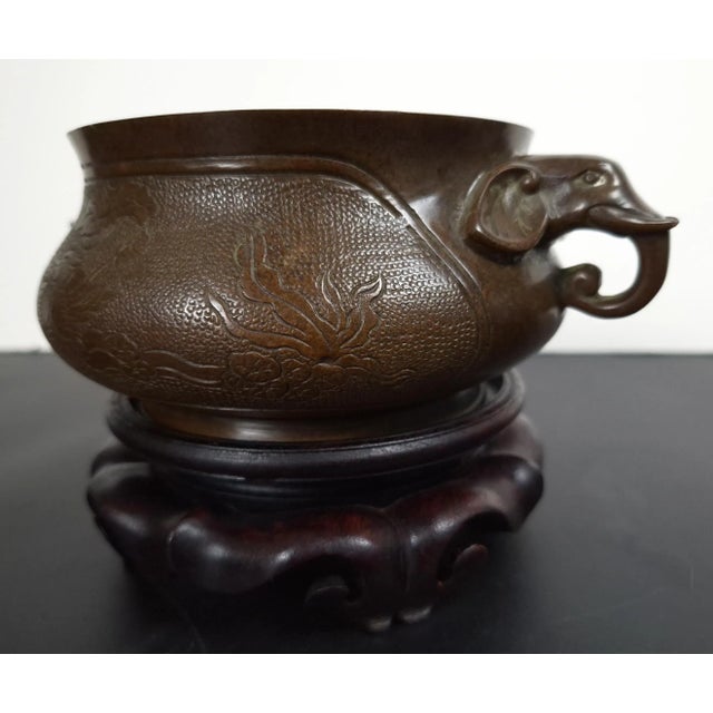Chinese Bronze Elephant Handles Censer For Sale In Portland, OR - Image 6 of 10