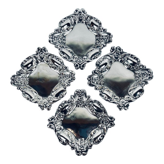 Set of Four Repoussage Silver Plated Nut/Candy Dishes-America, C. 1940’s For Sale