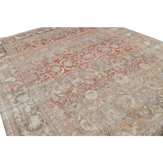 Antique Shabby Chic Red Mahal Wool Rug For Sale - Image 9 of 12