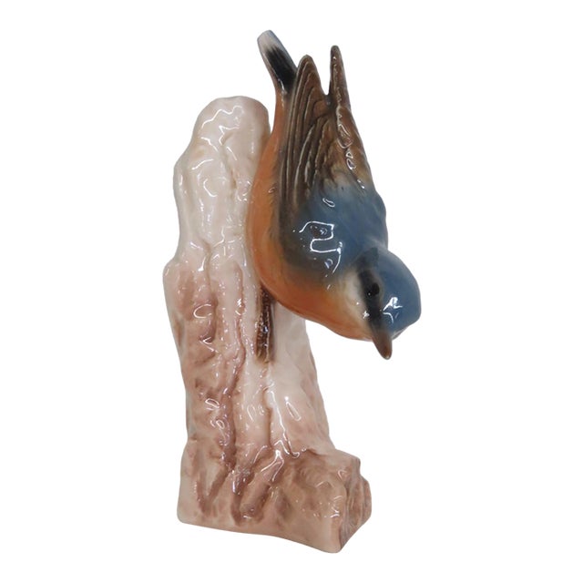 Goebel W Germany Cv84 Nuthatch Figurine 1967 Porcelain Bird on Branch 4898b For Sale