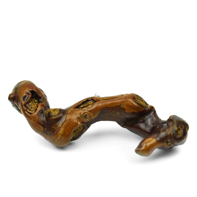 Mid 20th Century Large Mid 20th Century Natural Grapevine Wood Handle Corkscrew Wine Bottle Opener For Sale - Image 5 of 8