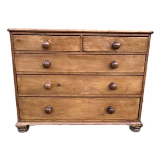 19th Century English Pine Chest of Drawers For Sale