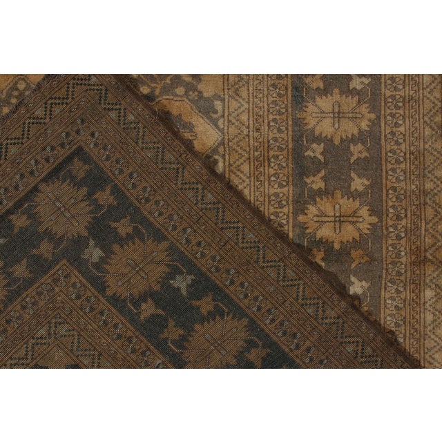 Hand-Knotted Vintage Ottoman Style Rug in Beige-Brown, Blue All Over Pattern For Sale - Image 9 of 9