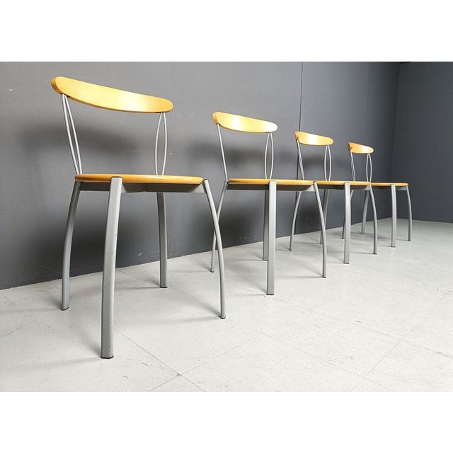 Vintage Italian Postmodern Dining Chairs, 1990s, Set of 4 For Sale - Image 6 of 11