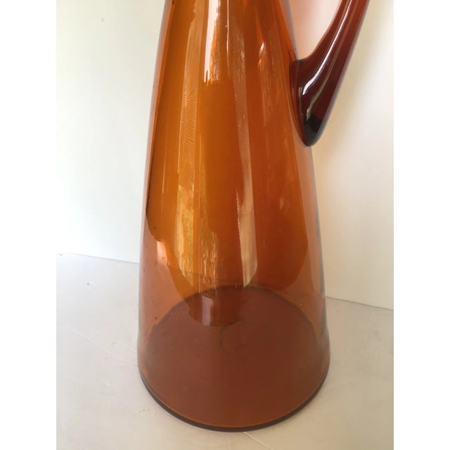 Mid-Century Modern 20th Century Blenko Orange Pitcher Winslow Anderson For Sale - Image 3 of 9