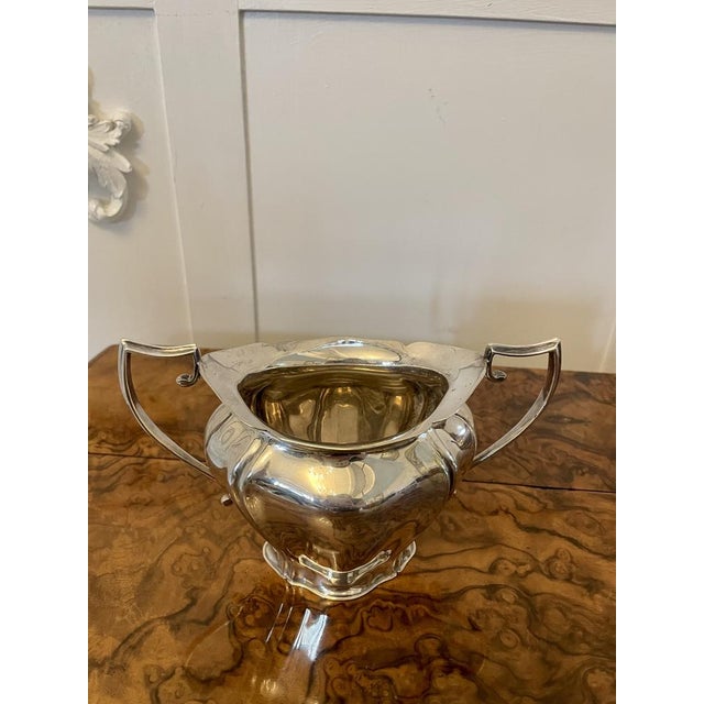 Antique Edwardian Silver Plated Tea Set, 1900, Set of 8 For Sale - Image 9 of 14