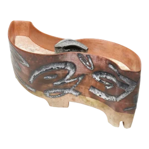 1990s Covered Terra Sigillata Vessel With Glazed Script by James Lawton