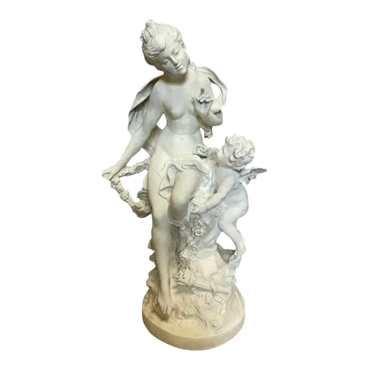 19th Century Venus With Adoring Cupid Sevres Sculpture by Louis