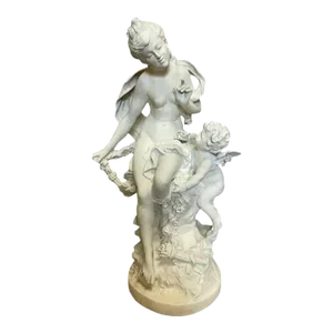 19th Century Venus With Adoring Cupid Sevres Sculpture by Louis Auguste Moreau