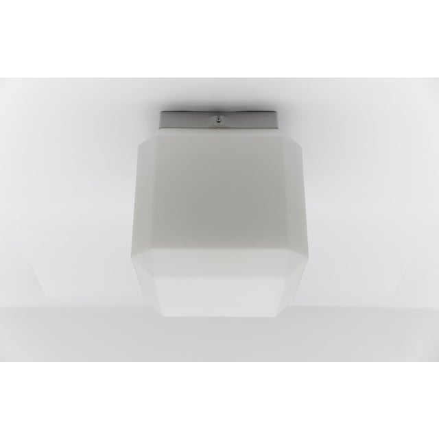 Vintage German Cube Flush Mount in Opaline Glass, 1960s For Sale - Image 10 of 18