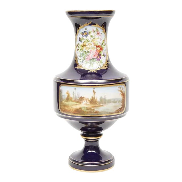 Mid 19th Century Sevres Style Hand Painted Porcelain Vase For Sale