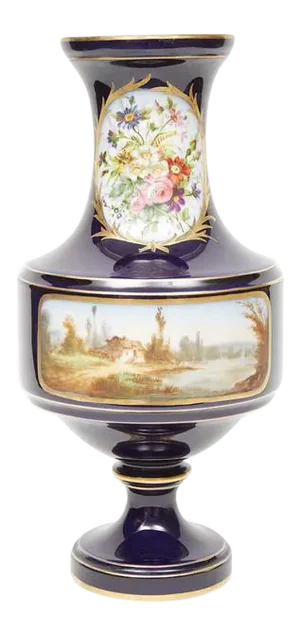 Mid 19th Century Sevres Style Hand Painted Porcelain Vase