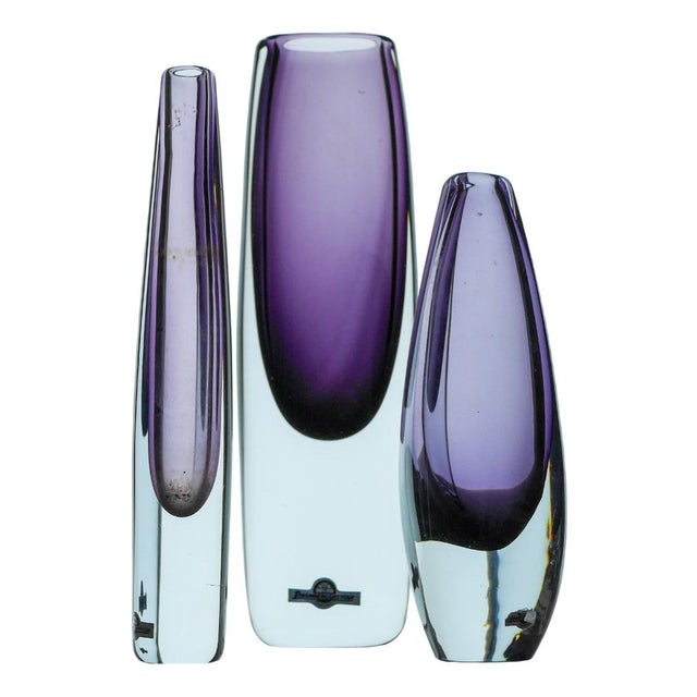 Sommerso Glass Vases by Gunnar Nylund, Set of 3 For Sale - Image 17 of 17