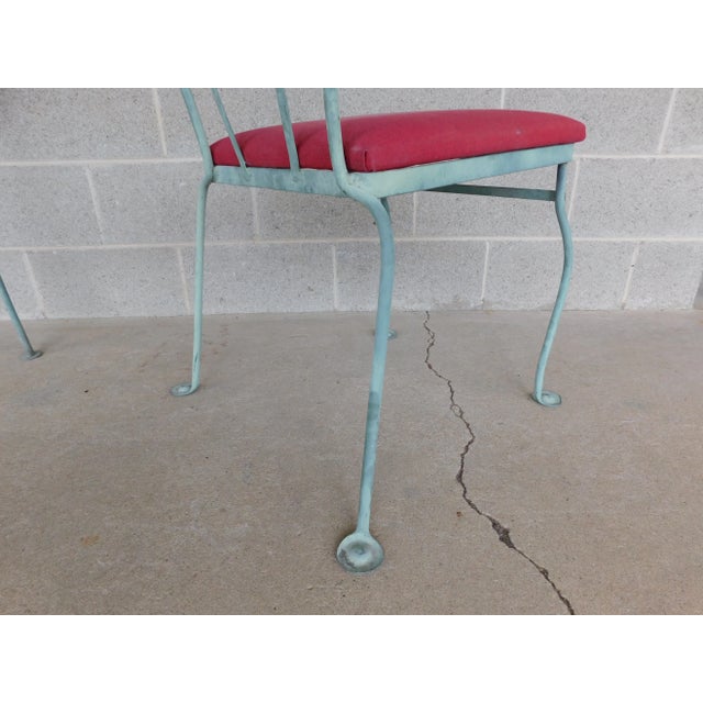 Vintage Woodard Style Wrought Iron Outdoor Dining Set For Sale - Image 18 of 18