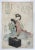 Early Kunisada I Utagawa Beauty Sewing Japanese Woodblock For Sale - Image 4 of 9