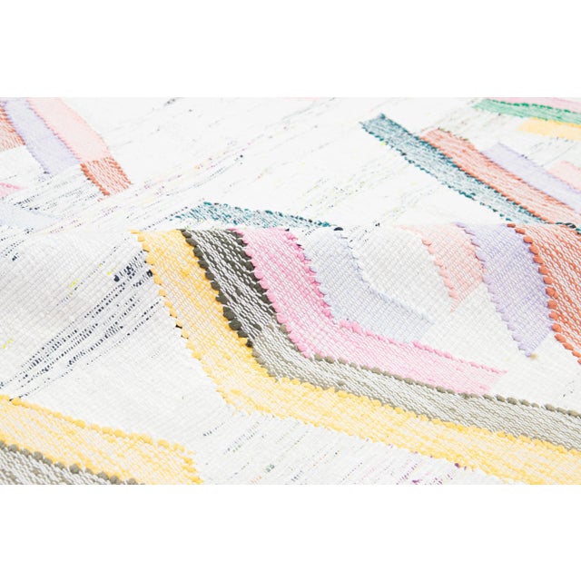 Kilim Flatweave Beige Wool Rug With Modern Geometric Pattern For Sale - Image 10 of 10