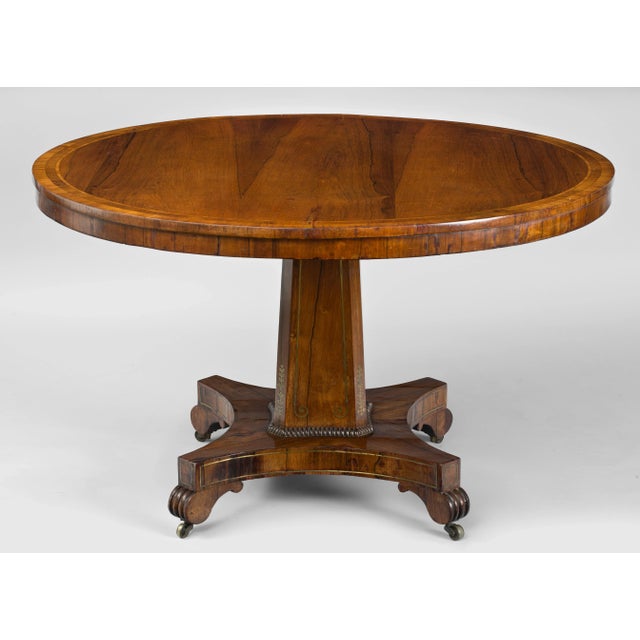 Antique English Regency Rosewood Centre Table For Sale - Image 9 of 9