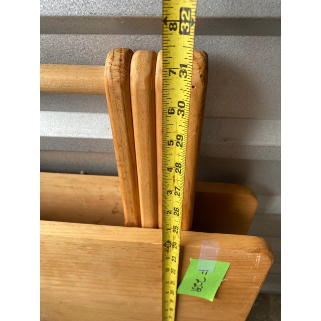 Wood 1980s Mahjong Oak Vintage Game Puzzle Camping Folding Table For Sale - Image 7 of 8