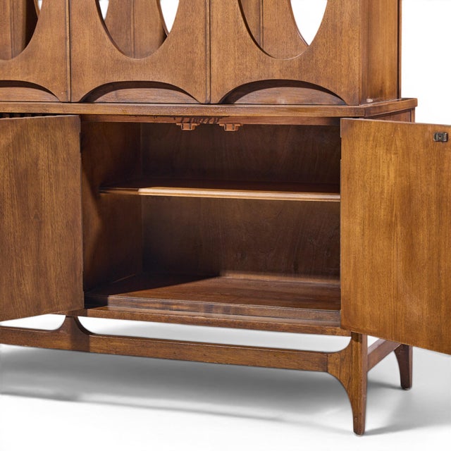 Brown Broyhill Brasilia Mid Century Walnut Room Divider For Sale - Image 8 of 12